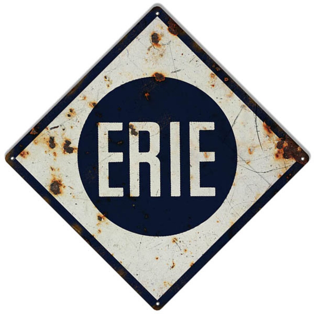 Vintage Style Erie Railroad Logo Advertising Metal Sign - Etsy