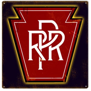 Vintage Style &quot; RPR - Pennsylvania Railroad Logo &quot; Advertising Metal Sign