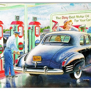 Vintage Style Nostalgic &quot; Super Motor Oil with Classic Cars &quot; Metal Sign for your Garage or Man Cave