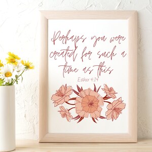Esther 4:14 Printable Art, Wall Art, Instant Download Printable, Bible Printable, Scripture Printable, Esther Poster, Poster Printable