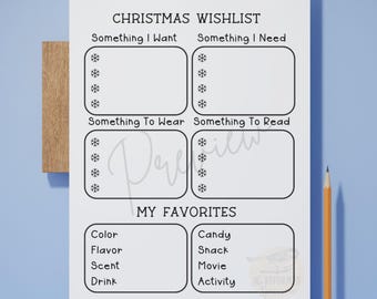 Christmas Wishlist Printable