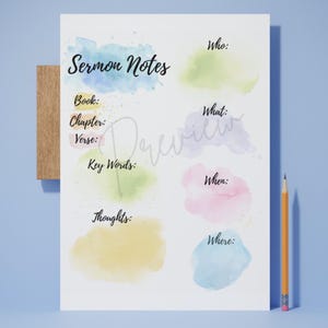 Sermon Notes Printable: Church Note Taking Template (PDF)