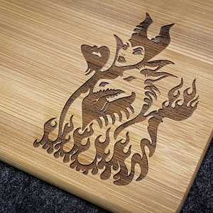 Disney Maleficent - Laser Engraved Bamboo Cutting Board in 3 SIZES