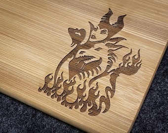 Disney Maleficent - Laser Engraved Bamboo Cutting Board in 3 SIZES