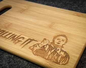 Michael Myers / Killing It - Laser Engraved Bamboo Cutting Board Rounded Edges