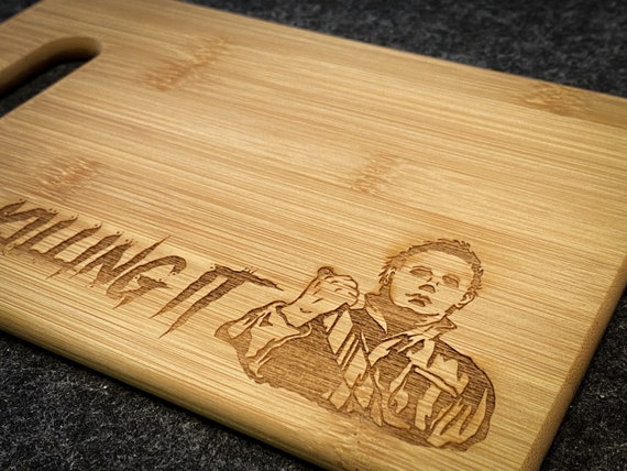 Michael Myers / Killing It - Laser Engraved Bamboo Cutting Board Rounded Edges