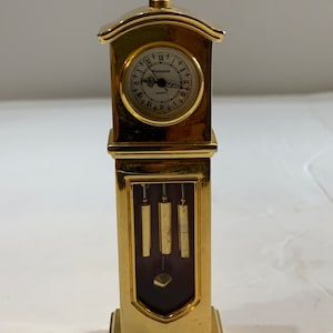 Dollhouse Goldtone Grandfather Clock