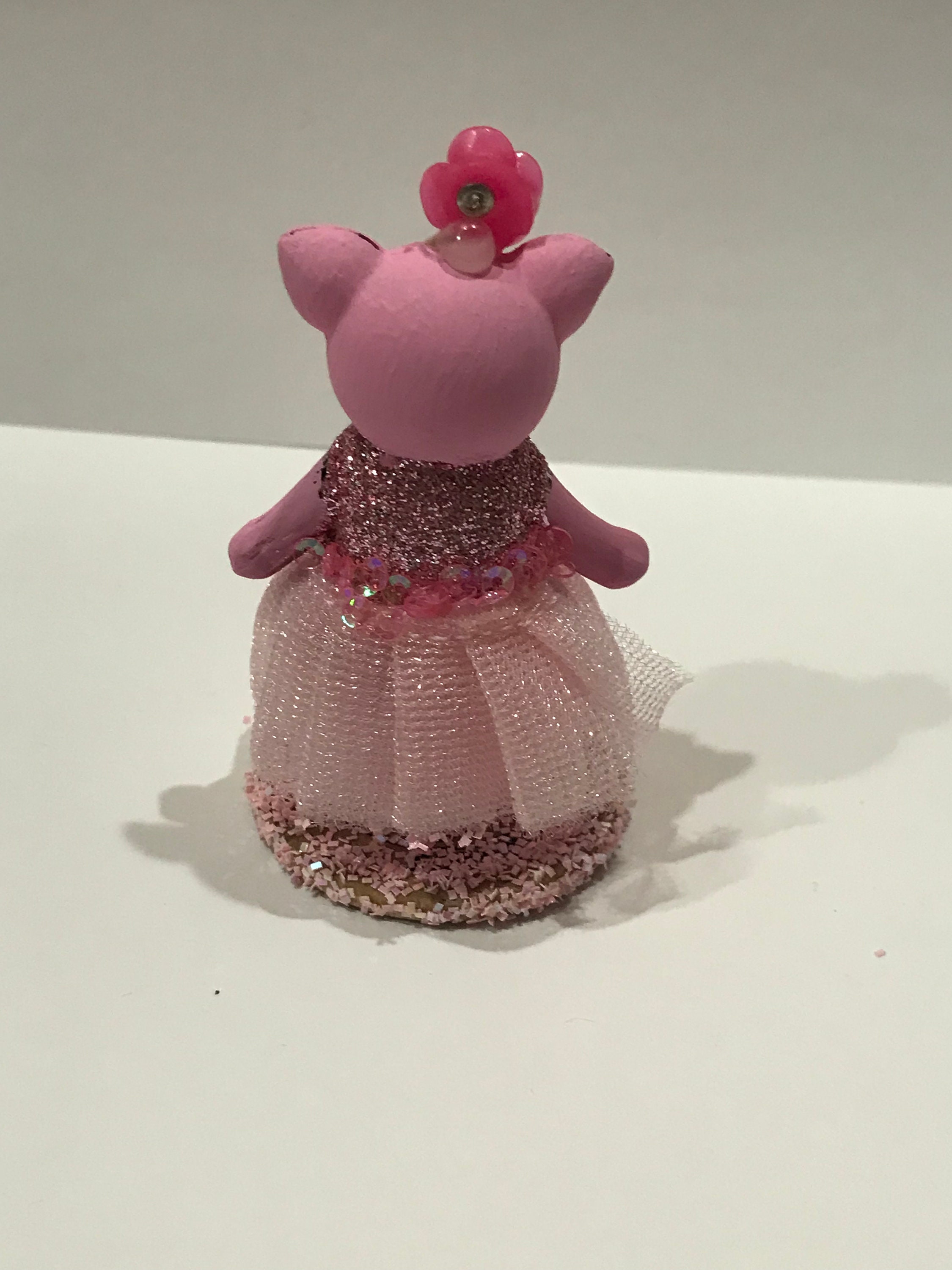Dollhouse Mini Pig in Pink Dress - Etsy