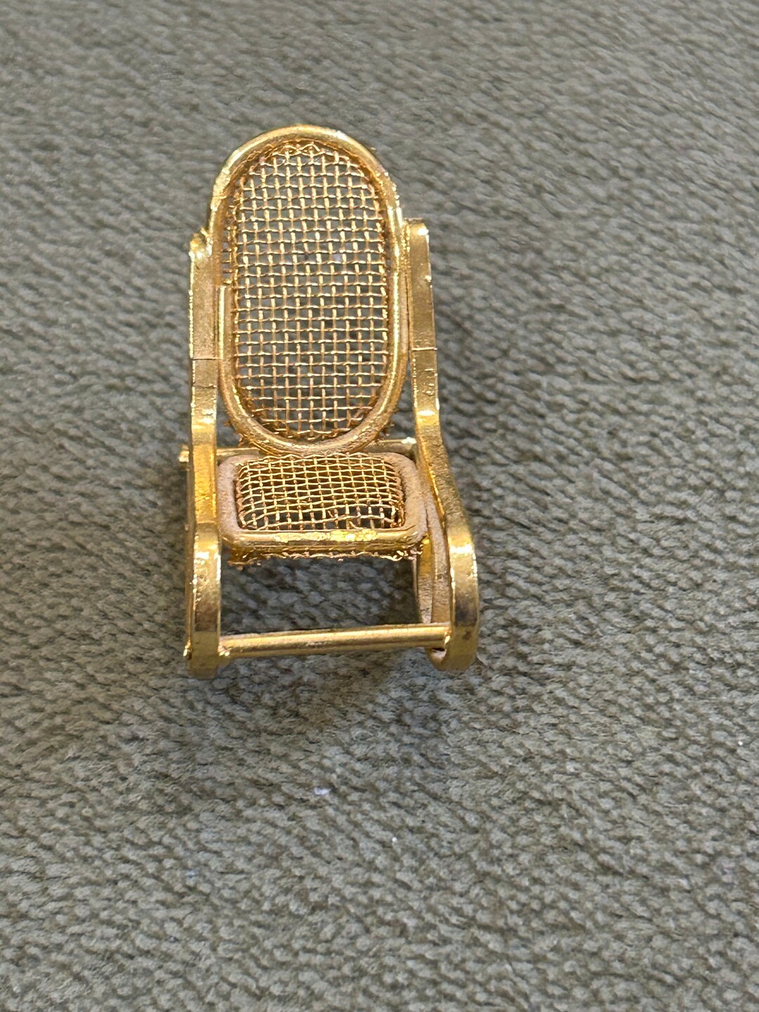 Dollhouse Mini Gold Rocking Chair - Etsy