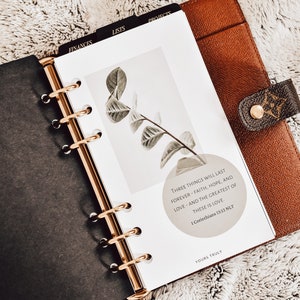Three Things Will Last Forever - Faith, Hope, and Love - DIGITAL A6 Planner Dashboard (4.1&quot; x 5.8&quot;)