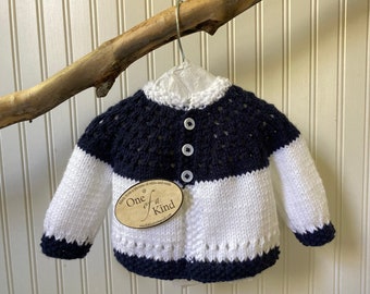 Baby Sweater: One of a Kind hand knit unique gift of heirloom quality