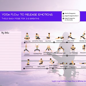 Instant Download | Complete Yoga Class Sequence Page | Class Designed to Release Trapped Emotions | Perfect for Yoga Instructors |All Levels