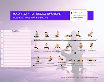 Descarga instantánea / Página con la secuencia completa de la clase de yoga / Clase diseñada para liberar emociones reprimidas / Ideal para instructores de yoga / Todos los niveles