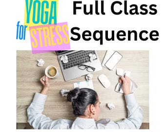 Clase de yoga fluida para el estrés / Hoja de secuencia de yoga / Hoja de instrucciones de la clase de yoga / Yoga para aliviar el estrés / Yoga / Descarga instantánea / Digital