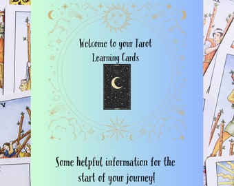 Juego de cartas de aprendizaje del TAROT / Descarga instantánea / Espacio para notas en cada carta / Instrucciones para principiantes / Cree su mejor baraja de aprendizaje del Tarot /