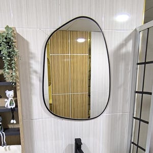 Asymmetrical Wall Mirror – Irregular Modern Mirror for Living Room, Minimalist Organic Shape Mirror, Decorative Wall Art