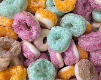 UK Freeze Dried Fizzy Rainbow Rings - Halal | Crunchy, Airy and Flavourful Sweets | Tik Tok Viral Sweets