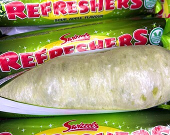 UK Freeze Dried Refreshers Sour Apple Chew Bar - Vegan, Vegetarian & Halal | Crunchy, Airy and Flavourful Sweets | Tik Tok Viral Sweets