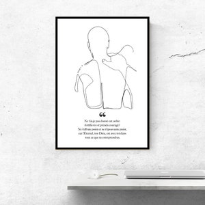 Poster Decoratif Verset Biblique Courage Etsy