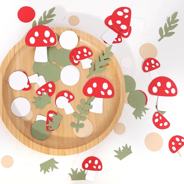 Mushroom Confetti  SVG / DXF / EPS cut file, laser cut / Cricut / plotter vector file - Woodland / Fairy Party Table Decor Confetti