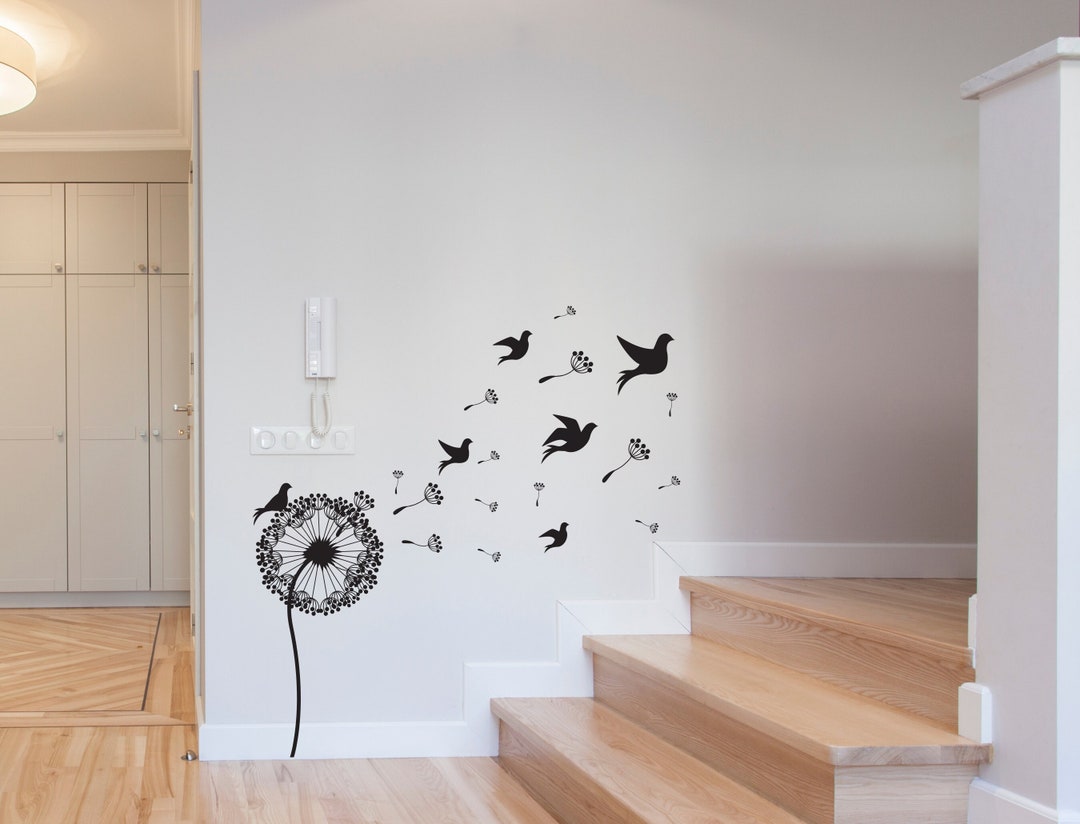 Dandelions and Birds Wall Art Decal Home Decor Vinyl Sticker Wall ...