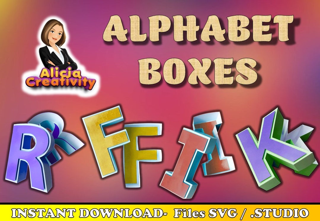 Alphabet Boxes, 3D Alphabet, 3D Letters, Svg, Studio, Diy, Shaker
