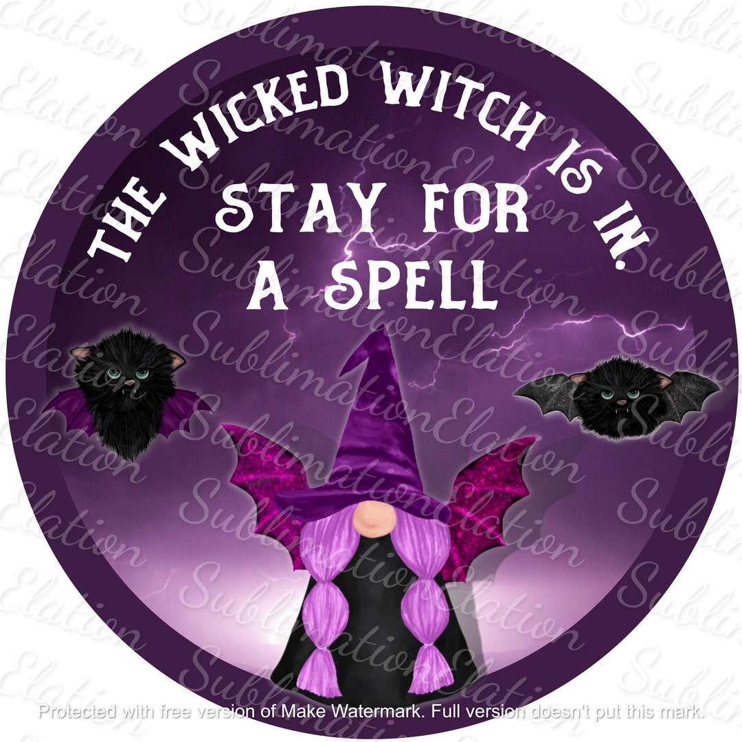 Wicked Witch Round Door Hanger Sublimation Design (PNG Digital Download ...