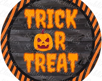 Halloween Door Hanger Sublimation Design: Trick or Treat (PNG Digital Download)