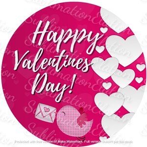Feliz Día de San Valentín Diseño de sublimación de suspensión de puerta redonda - descarga digital png - letrero, vaso, camisa, posavasos, adorno, etc.
