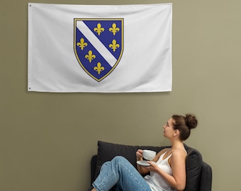 Bosnische Wappenflagge, 34.5x56, BiH Flagge, bosnische Flagge