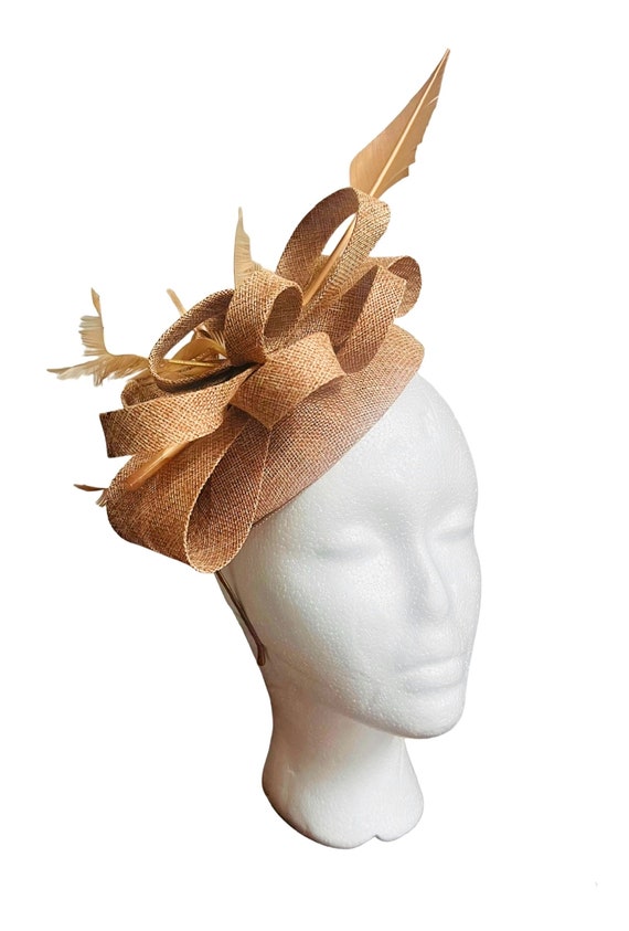 Fascinators Headband with Feather, Khaki Bniksok 5-Pack Khaki Apricot Fascinator Hat for Women Tea  main image 3