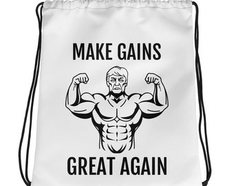 Buff Trump - Make Gains Great Again Workout Drawstring bag