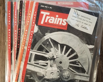 Vintage Trains Magazine Lot: Jan-Jun 1955 - Midcentury Railroading