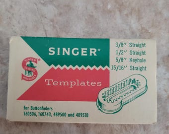 Vintage Singer Buttonholer Templates: Sewing Machine Attachment Set