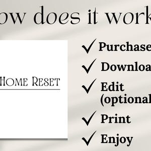 Home Reset, Editable Cleaning Routine, Home Organization Printable ...