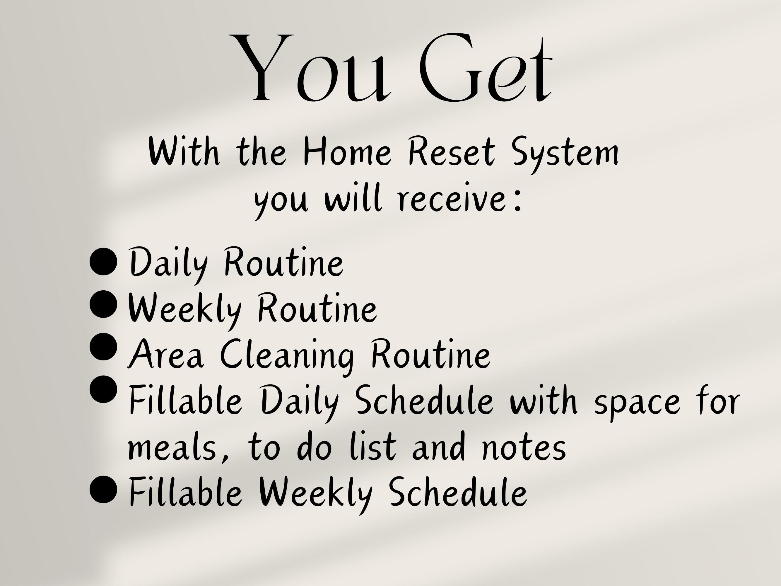 Home Reset, Editable Cleaning Routine, Home Organization Printable ...