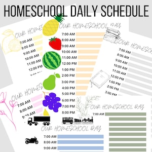 Programação/planejador diário do ensino doméstico