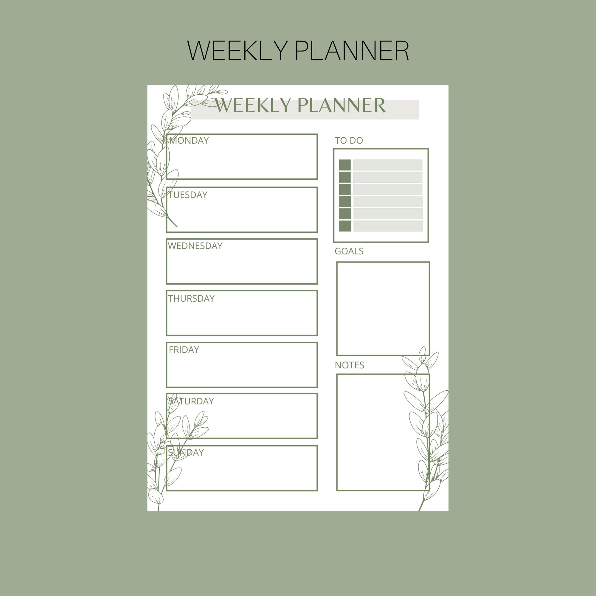 Daily Weekly & Monthly Planner Printable or Digital Download | Etsy