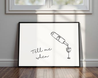 Funny Wine Quote Print | Kitchen Bar Cart Art (Digital Download, Horizontal)