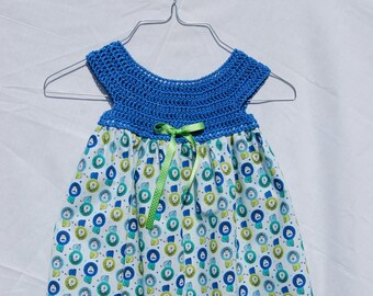 Hand-sewn children&#39;s dress model &quot;Sandra&quot; - design lion print, size 98-103