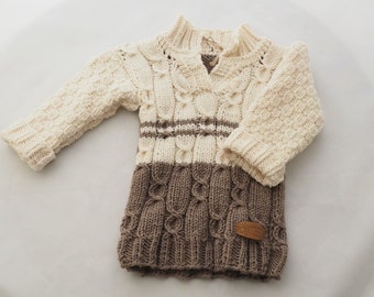 Handgestrickter Babypullover "Almrausch" Gr. 74/86