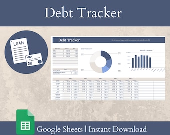 Debt Tracker | Google Sheets Template | Personal Finance | Debt Calculator