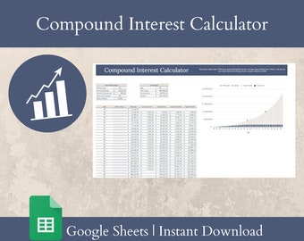 Compound Interest Calculator | Google Sheets Template | Personal Finance | Investment Tracker