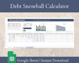 Debt Snowball Calculator | Google Sheets Template | Personal Finance Calculator