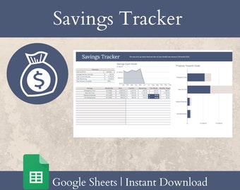 Savings Tracker | Google Sheets Budget Spreadsheet | Personal Finance Template