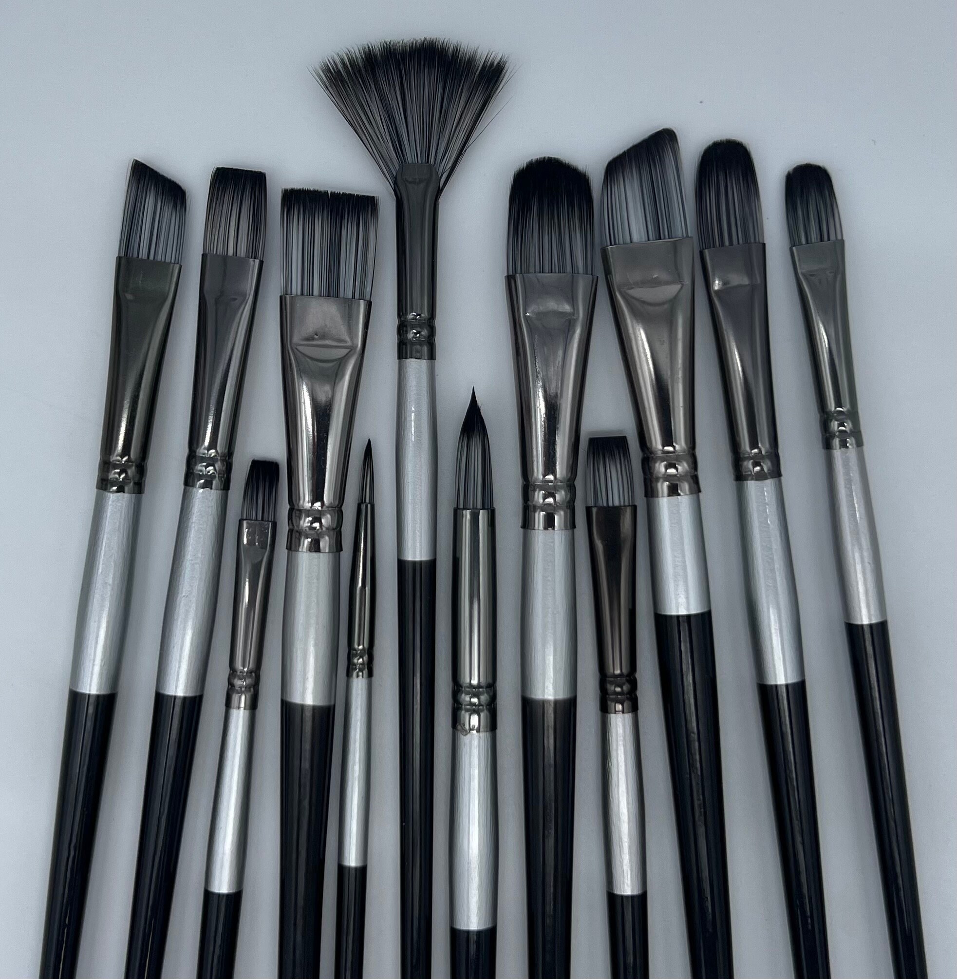 12 Pc Premium Synthetic Paint Brush Set 