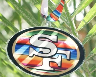 San Francisco 49ers Serape Ornament - Acrylic Niners Christmas Ornament