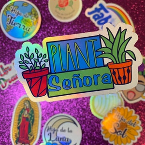 Pegatina de la señora de la planta