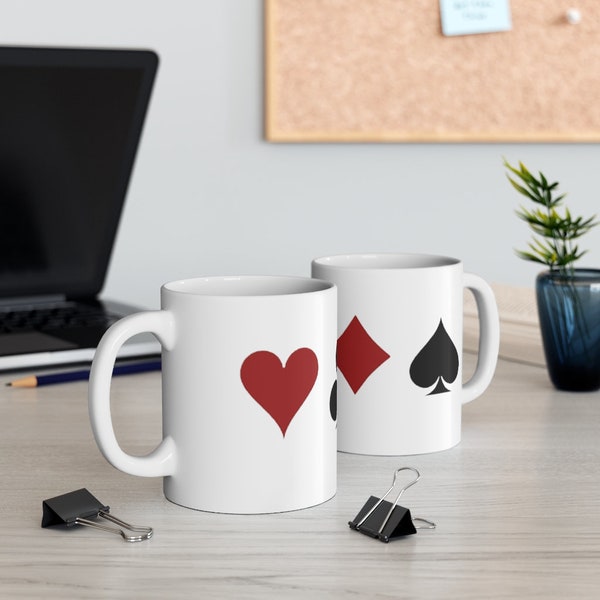 Playing Card Symboles Mug 11oz | Poker Symboles | Gift For Him | Gift for Her | Coffee Mug