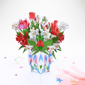 Lily Flowers Pop Up Cards, Birthday Gift, Gifts For Her, Gifts for Family